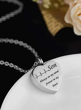 不锈钢心形吊坠骨灰项链男女纪念宠物亲人毛发灰骨饰品香水瓶配饰