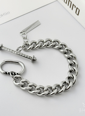 钛钢不掉色手链男潮朋克小众设计高级感潮酷穿搭男生配饰痞帅手饰