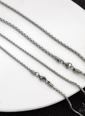 钛钢龙骨链男女竹节项链不掉色