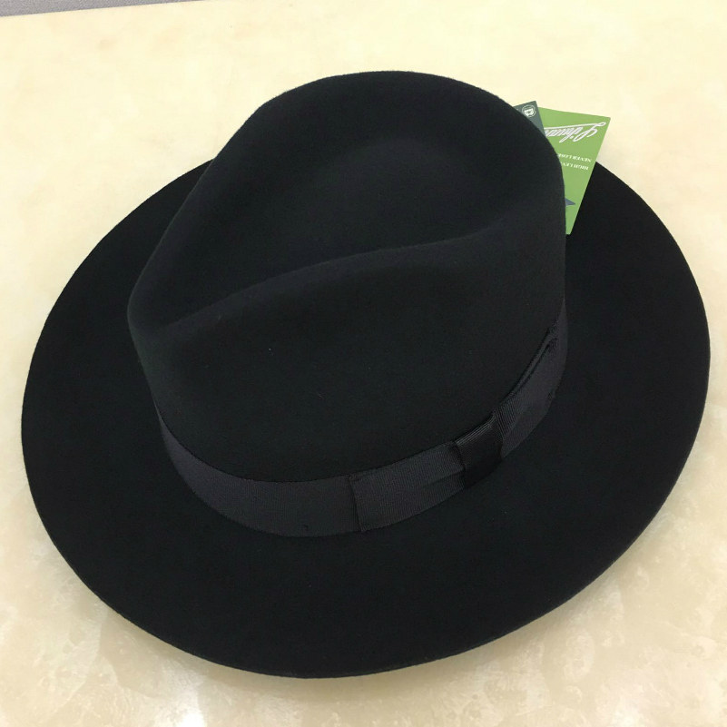 新款上海滩纯羊毛呢礼帽爵士帽许文强周润发男士老人大檐帽子包邮,淘宝优惠券,粉丝福利购,淘宝优惠卷