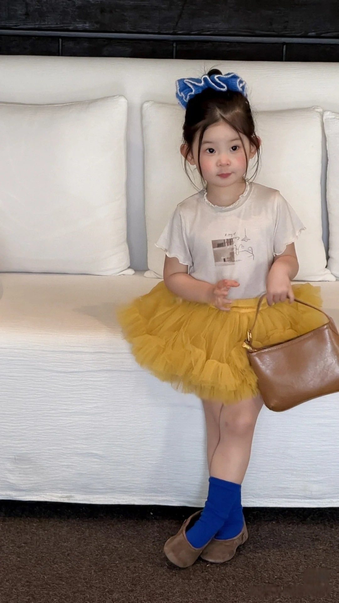 女宝宝夏季黄色公主裙套装卡通T恤洋气蓬蓬儿童纱纱短裙半身裙子,淘宝优惠券,粉丝福利购,淘宝优惠卷