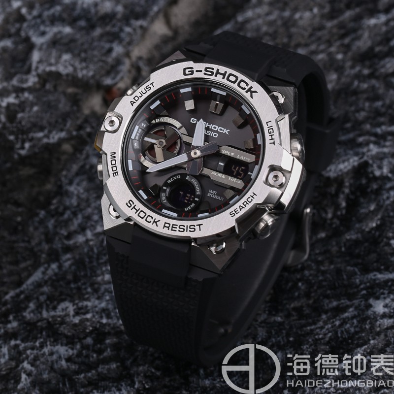 卡西欧 G-SHOCK太阳能蓝牙防水运动手表指针式石英GST-B400AD-1A4 - 图0