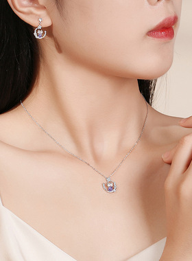 原创星月琉璃龙珠项链女925纯银小众设计肖龙锁骨链星星龙年饰品