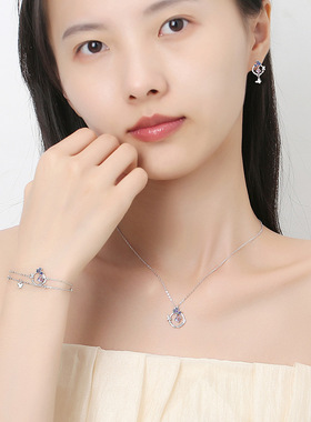 原创小杏运蝴蝶手链女纯银夏季森系月光石手环网红ins小清新手饰