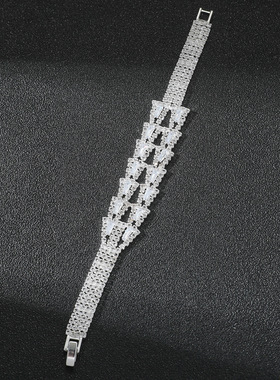 施家华子精致时尚奢华超闪满钻手链女 高档小众气质锆石手饰