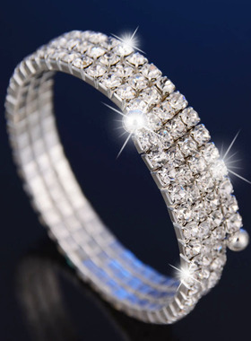 韩版新娘手镯水晶饰品白钻自拍杠