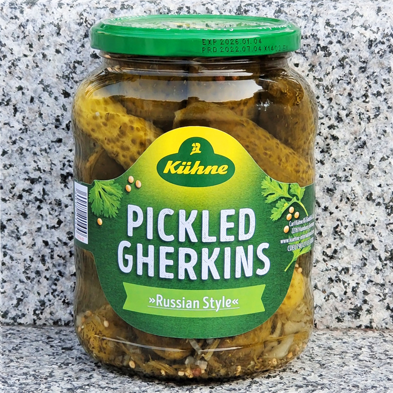 德国冠利俄式酸青瓜酸脆黄瓜汉堡沙拉配菜KUHNE PICKLED GHERKINS-图1