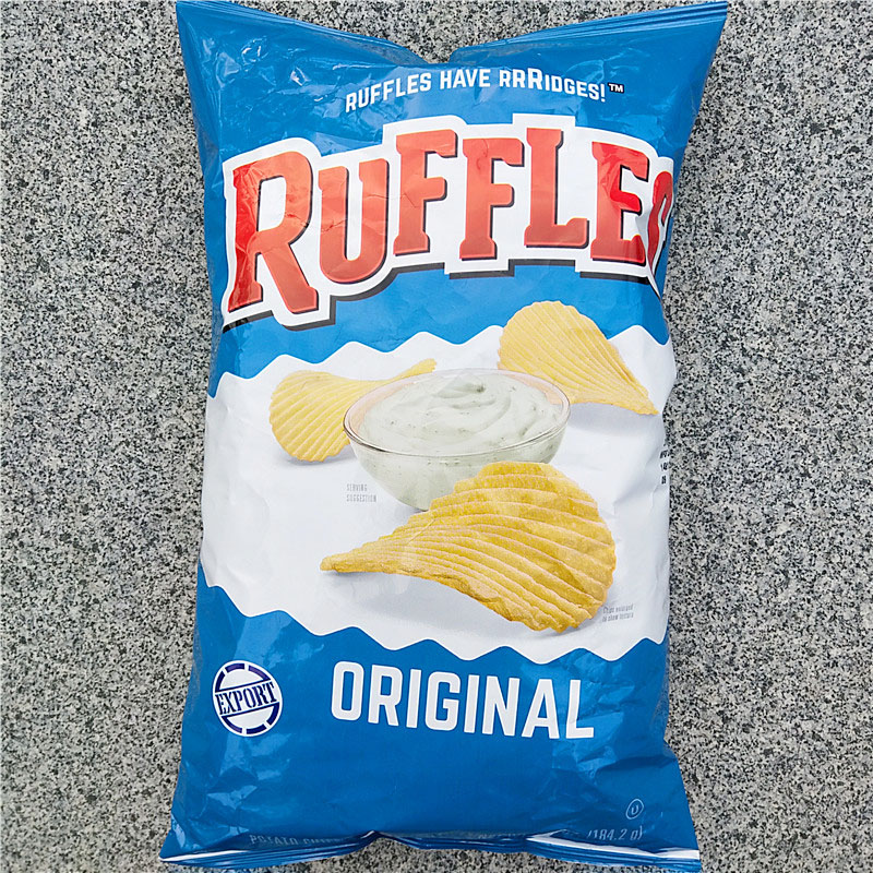 大包波浪薯片土豆片看电影休闲零食膨化食品RUFFLES POTATO CHIPS - 图0