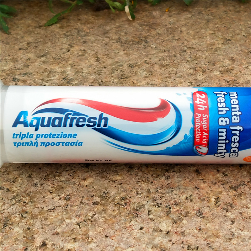 意大利亮白三色直立按压式牙膏美白去牙渍AQUAFRESH TOOTHPASTE-图2