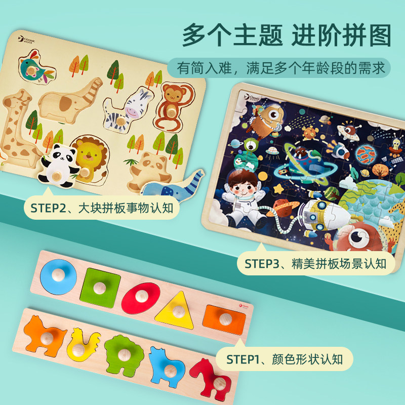可来赛拼图早教形状1岁宝宝2积木 可来赛拼图/拼板