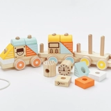 Поезд, прицеп подходит для мужчин и женщин для девочек, интеллектуальный универсальный детский конструктор, игрушка на шнурке