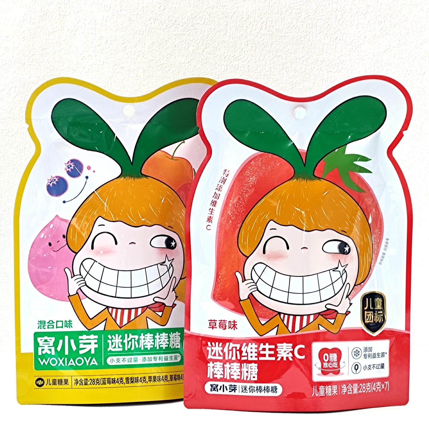 窝小芽迷你益生菌维生素C棒棒糖草莓味水蜜桃味混合口味棒棒糖,淘宝优惠券,粉丝福利购,淘宝优惠卷