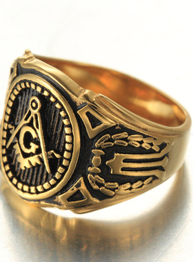 光明会全视之眼钛钢男士戒指