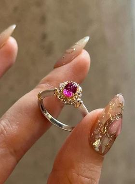 火龙果色鸽子蛋巨好看的戒指