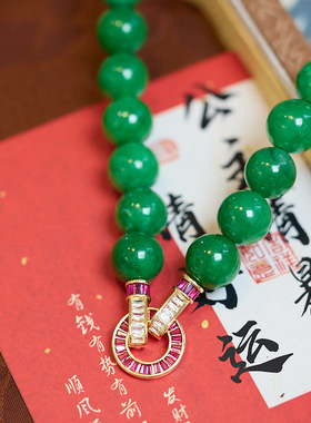 贵气富家千金风项链全珠小绿豆