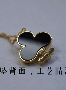 七夕礼物精致akoya珍珠吊坠S925纯银镶嵌玛瑙吊坠礼盒包女式项链