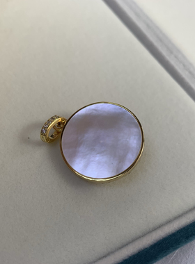 天然珍珠挂件吊坠6.5-7mm极光淡水珍珠吊坠S925纯银配件