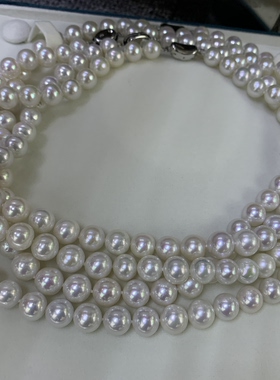 母亲节送礼高亮泽极光妈妈链9-10mm正圆微瑕礼盒装送妈妈送闺蜜