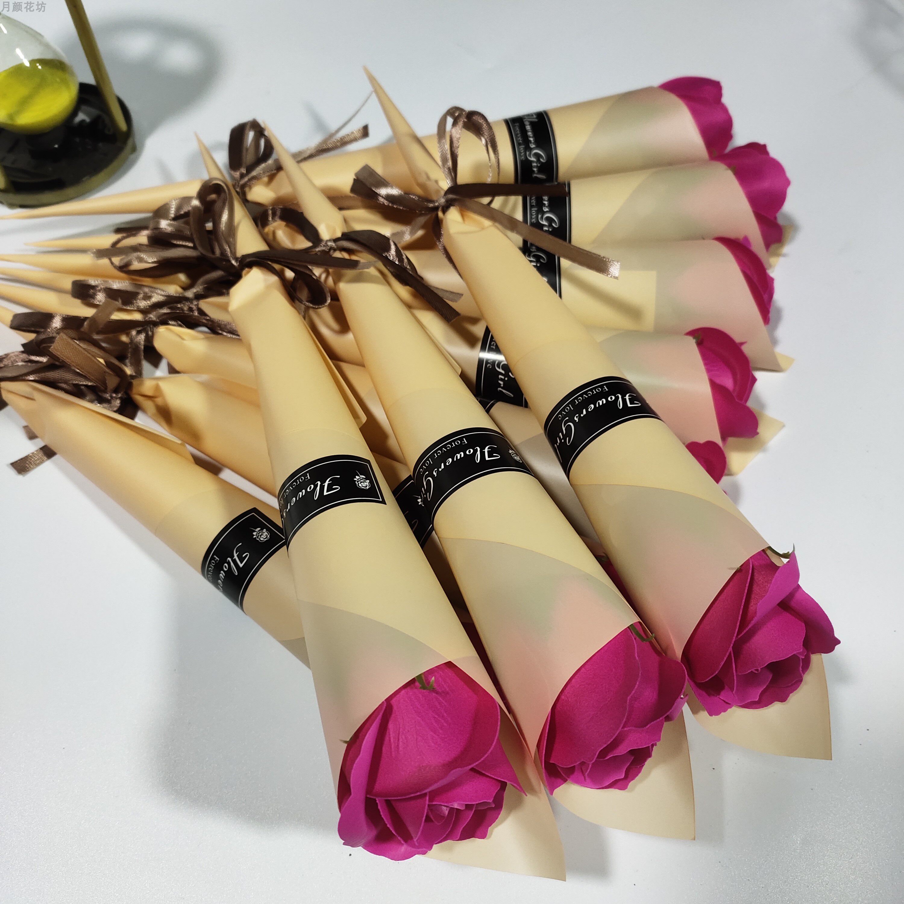 七夕情人节单支玫瑰香皂花假花儿童节教师节情人节仿真花