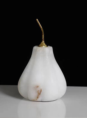 现代云石南瓜几何万圣节摆件家居软装饰品样板间书房茶几桌面摆设