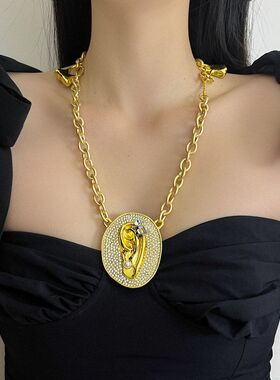 个性项饰耳朵时尚设计夸张椭圆形