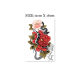Flower Arm Girl TATTOO D19 X62 Japanese Ukiyo-e Peony Flowers Red Flowers Green Leaves Black Snake Tattoo Sticker