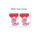 Flower-Armed Girl TATTOO 92 Cartoon Rainbow Pink Bear Love Girl Cute Tattoo Stickers 2 pieces per sheet
