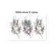 Flower-armed girl with a big picture of the moon and 3 tattoo stickers