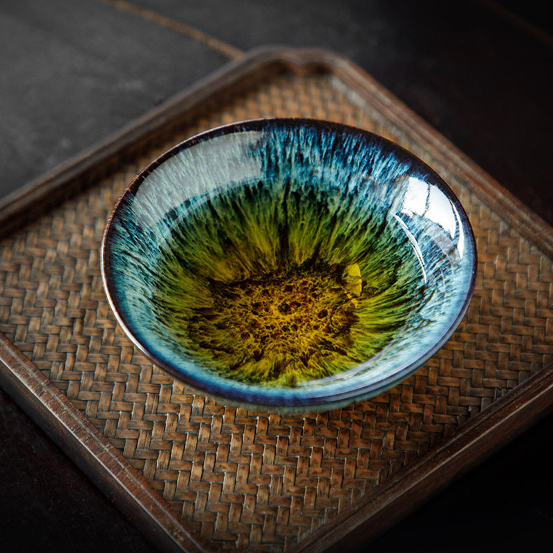 唐丰窑变建盏对杯套装2025款高端功夫茶杯主人杯茶盏敦煌茶具礼盒,淘宝优惠券,粉丝福利购,淘宝优惠卷