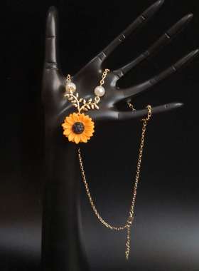 太阳花朵项链女孩乐佩迪士尼吊坠