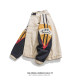 Stand-collar autumn loose colorblock jacket