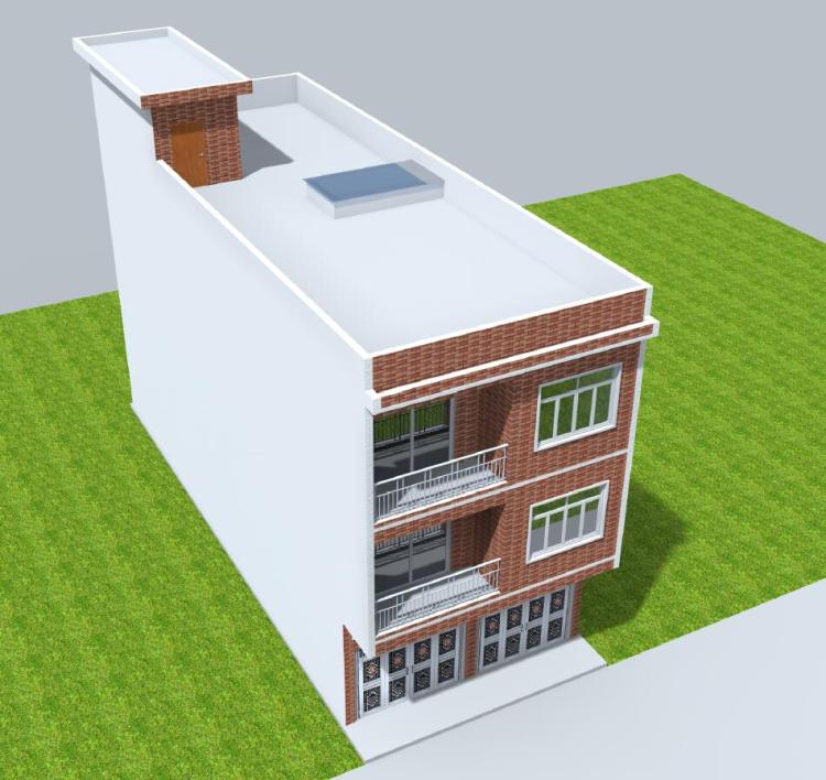 8x20三层临街门面楼房建房图纸建筑结构水电全套施工图通用参考-图2