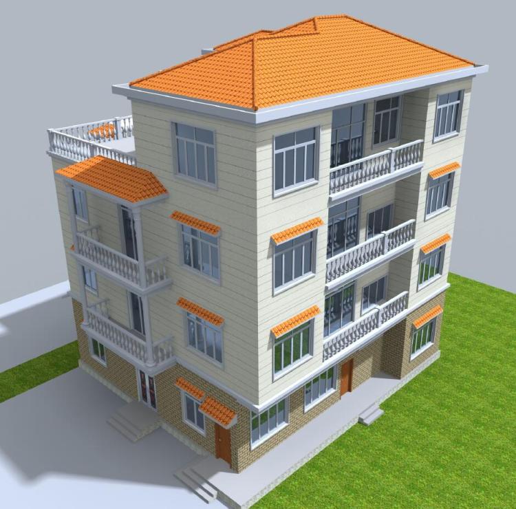 14.9x14.3 三层半简单漂亮美观实用农村别墅设计图施工图效果图 - 图3