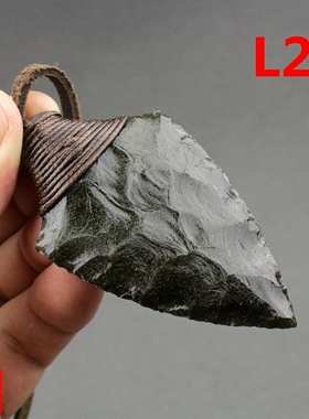 天然金曜石非遗手工打制吊坠车挂