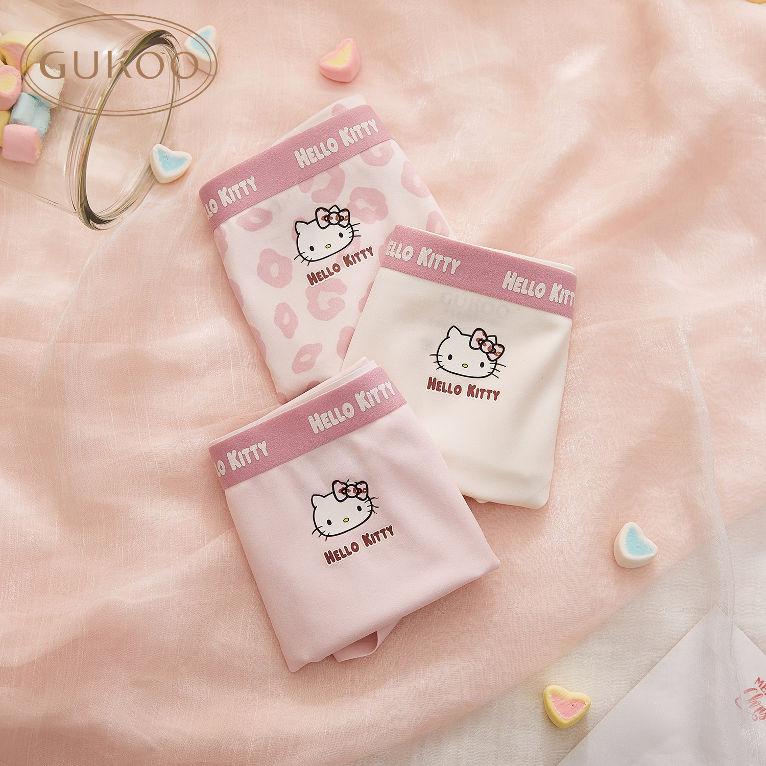 Gukoo/果壳内裤新款Hellokitty系列甜美纯棉档底少女内裤多条装,淘宝优惠券,粉丝福利购,淘宝优惠卷