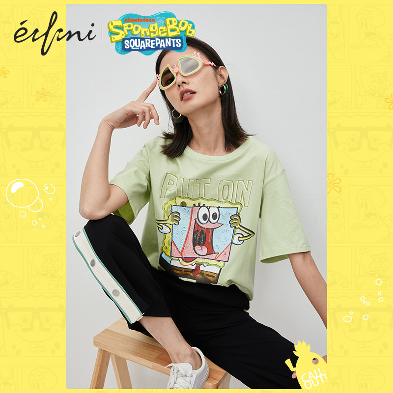 海绵宝宝联名款男女同款伊芙丽t恤 伊芙丽旗舰T恤