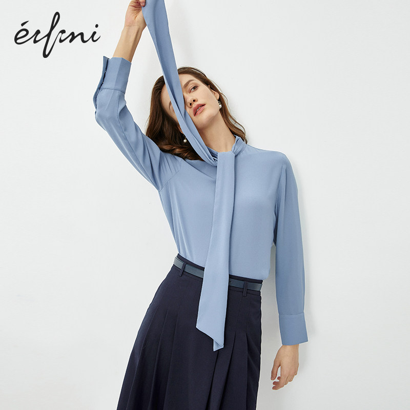 伊芙丽2020新款秋装女装设计感衬衫 伊芙丽旗舰蕾丝衫/雪纺衫