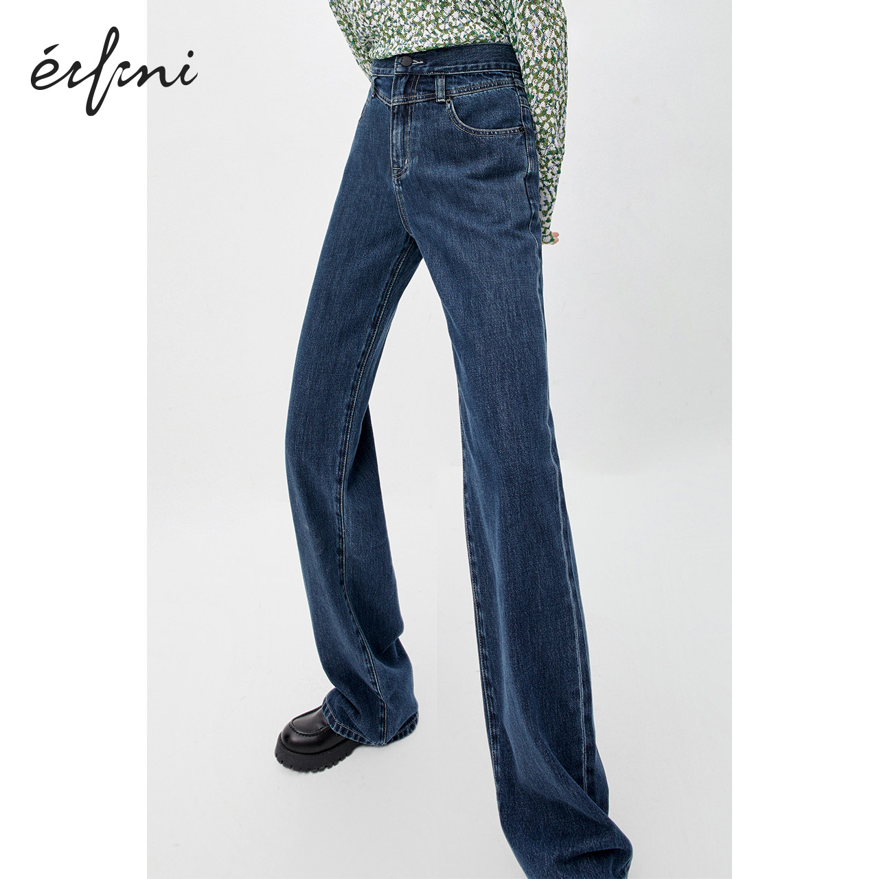 何穗同款伊芙丽阔腿2020年显瘦裤子 伊芙丽旗舰牛仔裤