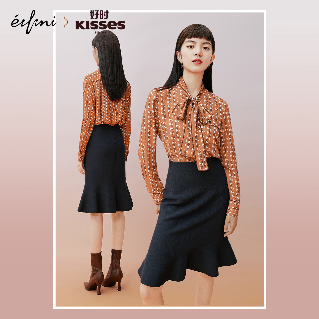 好时联名款伊芙丽女设计感小众衬衫 伊芙丽旗舰衬衫