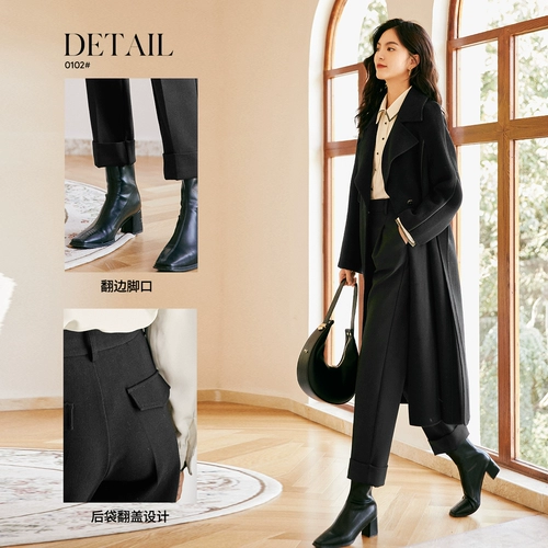 Весенние черные штаны для отдыха, коллекция 2022, высокая талия