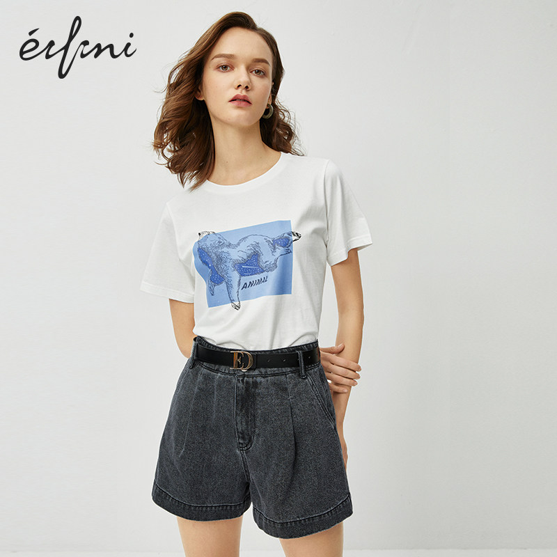 伊芙丽2020年新款夏季阔腿潮牛仔裤 伊芙丽旗舰牛仔裤