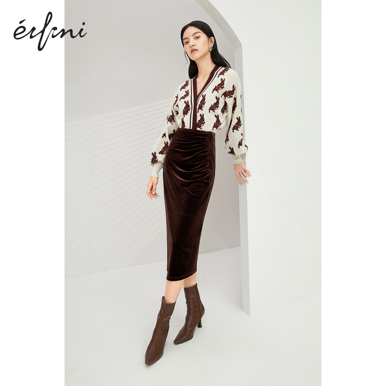 何穗同款伊芙丽2020年新款羊毛衫 伊芙丽旗舰毛衣