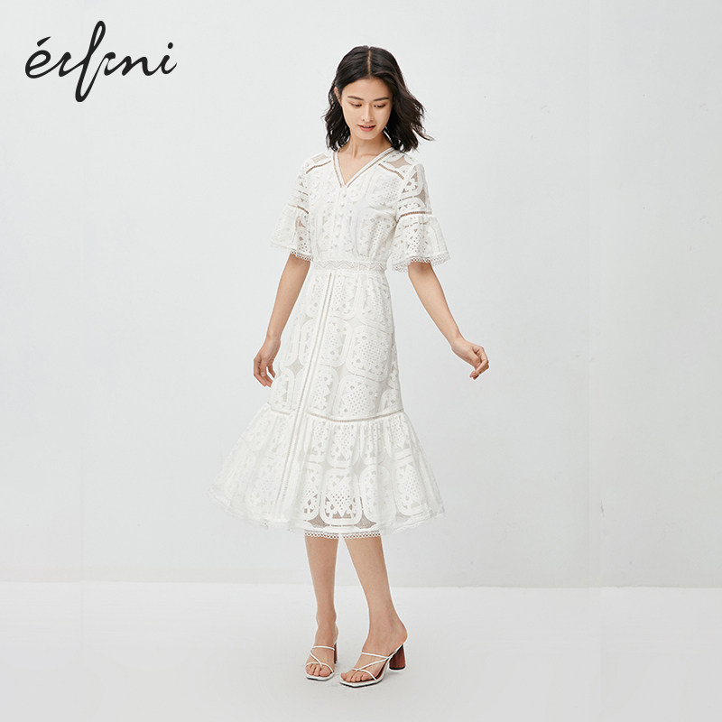 伊芙丽2020新款显瘦可盐可甜连衣裙 伊芙丽旗舰连衣裙