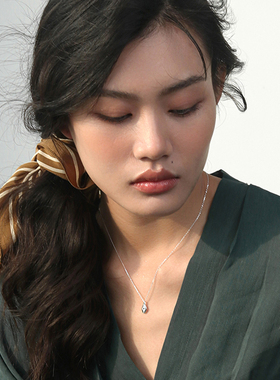 瓶中花八芒星925纯银项链锁骨链