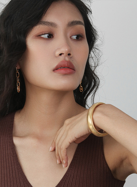 摩登中古风金属条纹手镯手环