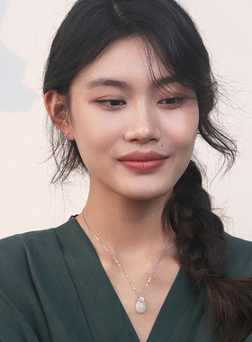 和田玉吊坠纯银项链锁骨链