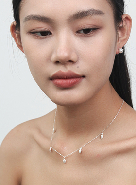 法式风树叶吊坠纯银项链锁骨链