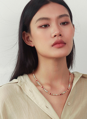 天然石串珠项链锁骨链