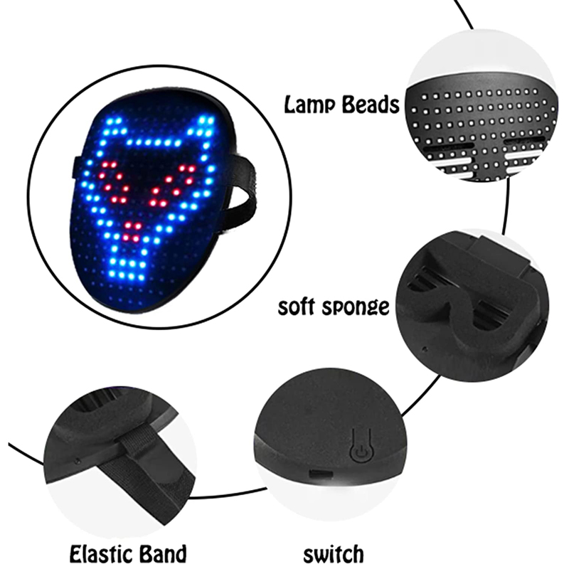 Led Mask kids with Gesture Sensing Halloween儿童变脸面具 - 图2