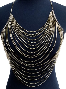 欧美冷淡精致百搭个性水钻项链